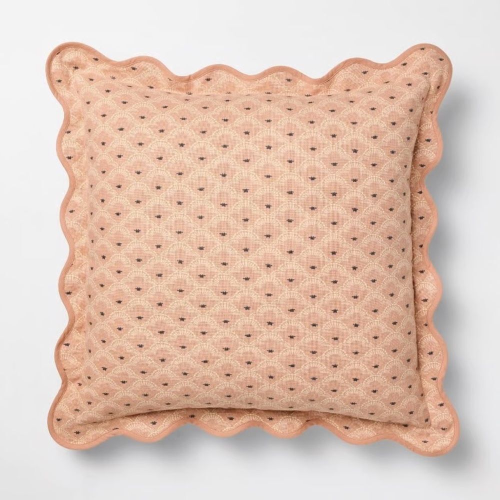 Threshold Peach Scalloped Accent Pillow